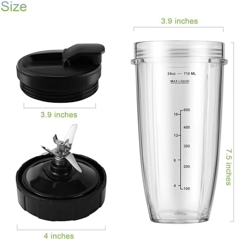 24oz Blender Cups with To-Go Lids for Ninja