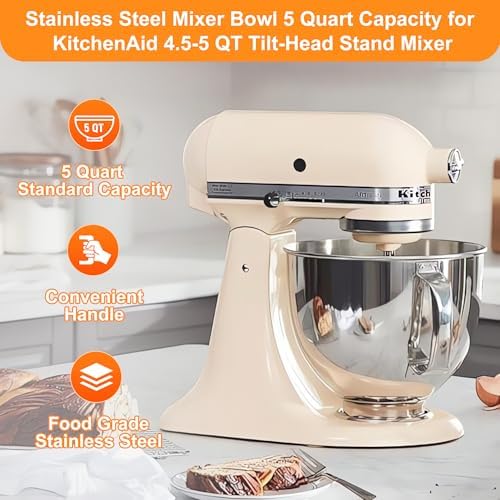5QT Food Grade Stainless Steel Mixer Bowl