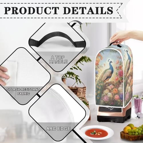 Peacock Blender Cover with Handle for Counter Use