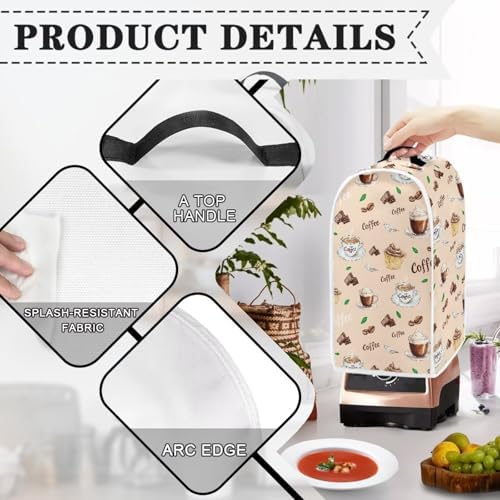 UNICEU Coffee Chocolate Cake Pattern Blender Cover