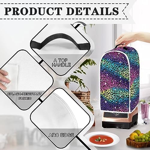 Upetstory Rainbow Leopard Print Blender Dust Cover