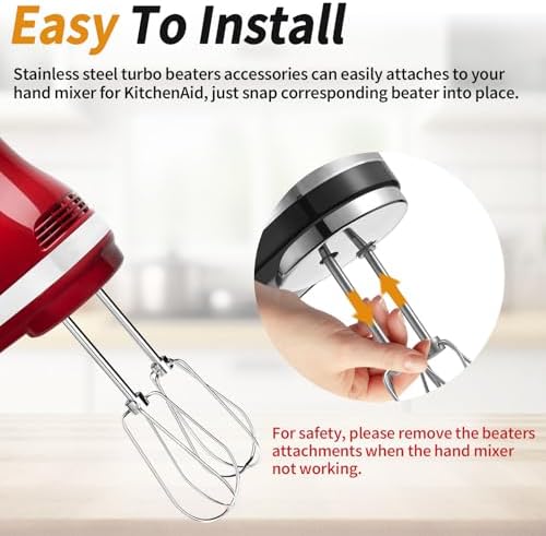 Stainless Steel Turbo Beaters for Hand Mixers 2 Pack