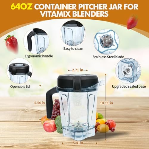 Vitamix 64oz Low-Profile Blender Pitcher Replacement
