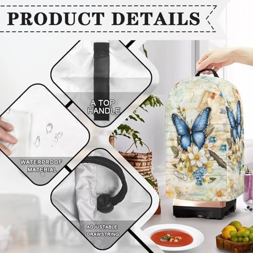 Flower Butterfly Blender Cover with Handle and Drawstring