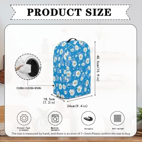 Blue Daisy Pattern Blender Cover Stand Mixer Coffee Maker Appliance Cover
