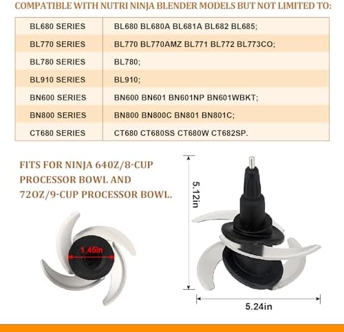 4 Blade Replacement for Ninja Blender