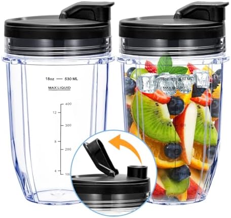 ABTER 18oz Blender Cup with Sip Seal Lid 2-Pack