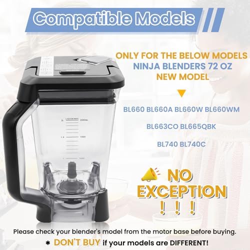 72oz Crushing Pitcher Replacement for Ninja Blenders