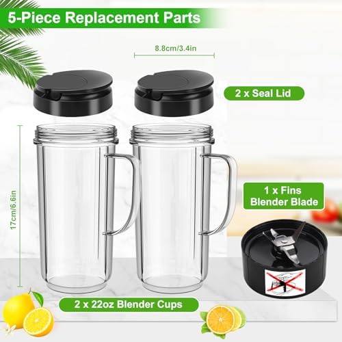 2 Pack Magic Bullet Blender Replacement Cups