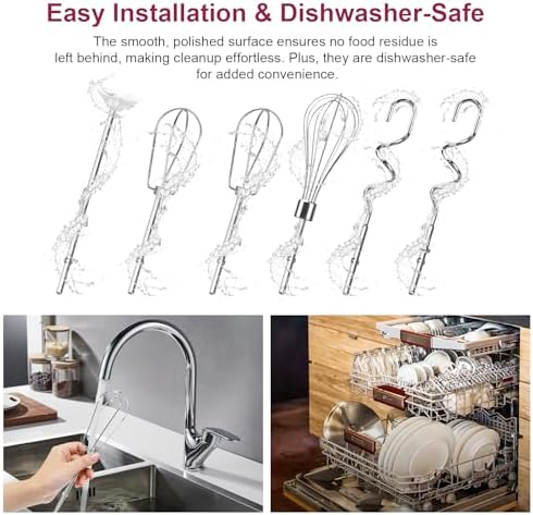 Stainless Steel Hand Mixer Attachments Set of 6