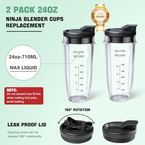 24oz Blender Cups Replacement for Ninja