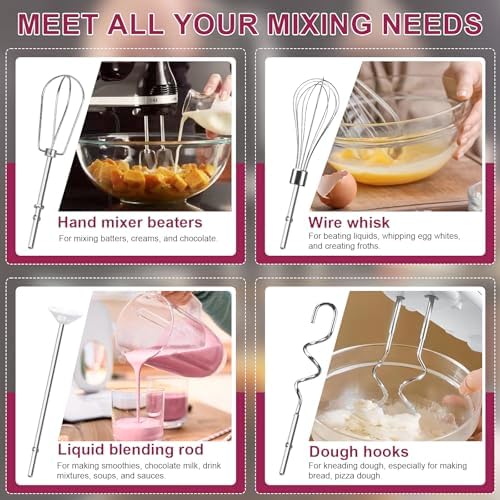 Stainless Steel Hand Mixer Attachments Set of 6