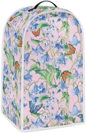 Blender Cover Blue Floral Butterfly Pattern