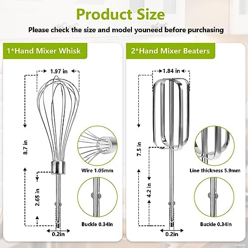 Stainless Steel Hand Mixer Beater 3 Pack