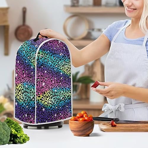 Upetstory Rainbow Leopard Print Blender Dust Cover