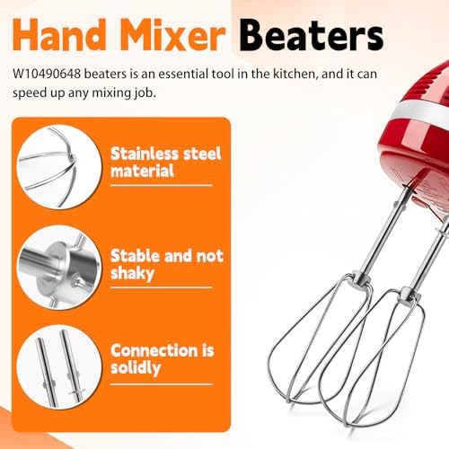 Hand Mixer Beaters for KitchenAid Stainless Steel