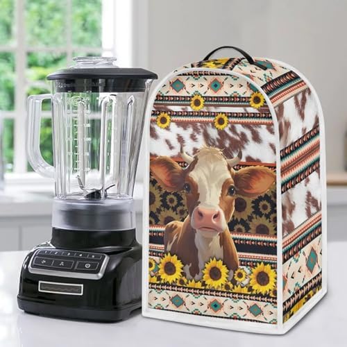 Aztec Cow Blender Cover with Handle