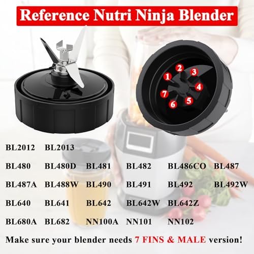 Funmit 24oz Blender Cups with 7 Fins Blade and Seal Lids 2-Pack