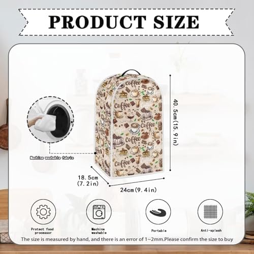 Coffee Print Blender Cover for Standard Appliances