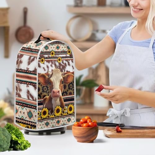 Aztec Cow Blender Cover with Handle