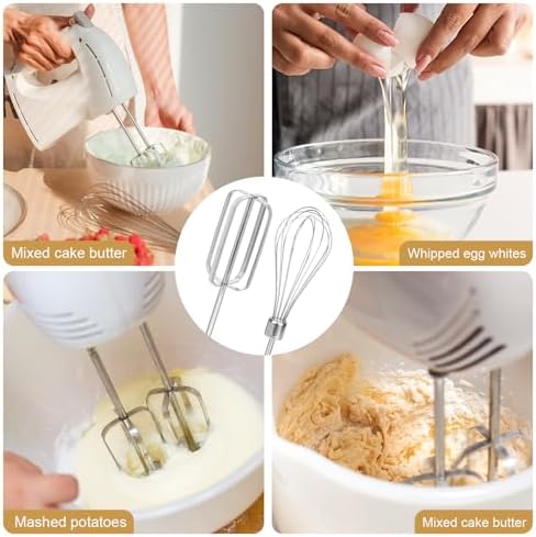 4pc Stainless Steel Hand Mixer Attachments Set