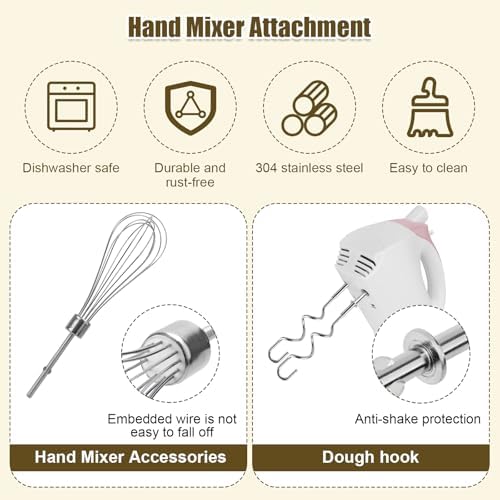 Gosknor Stainless Steel Hand Mixer Whisk Attachments Set