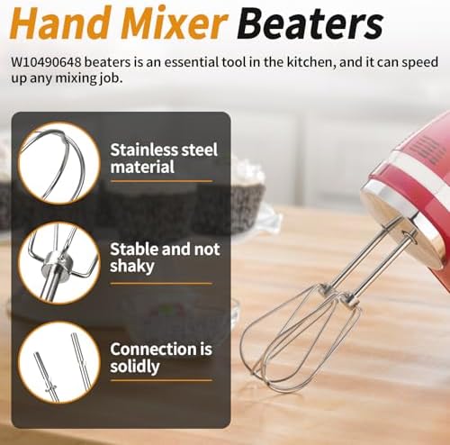 Stainless Steel Turbo Beaters for Hand Mixers 2 Pack