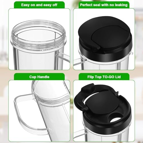 2 Pack Magic Bullet Blender Cups 22oz Replacement