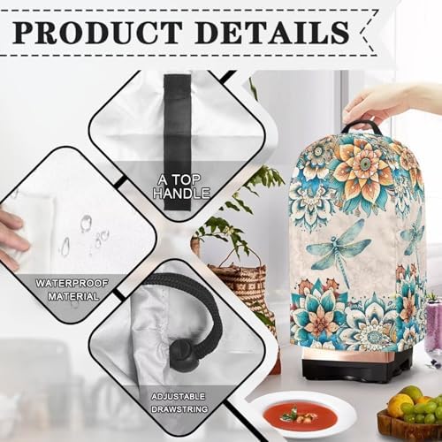 Boho Flower Dragonfly Blender Dust Cover