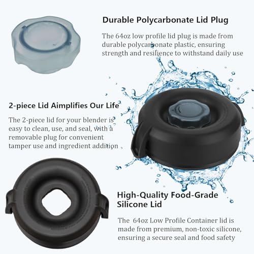 Sacumea 64 Oz Low Profile Blender Lid Replacement