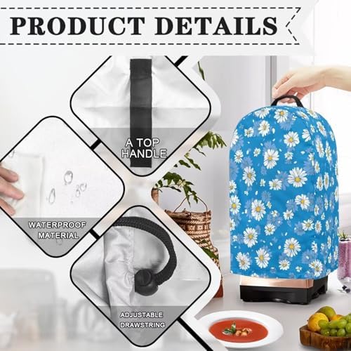 Blue Daisy Pattern Blender Cover Stand Mixer Coffee Maker Appliance Cover