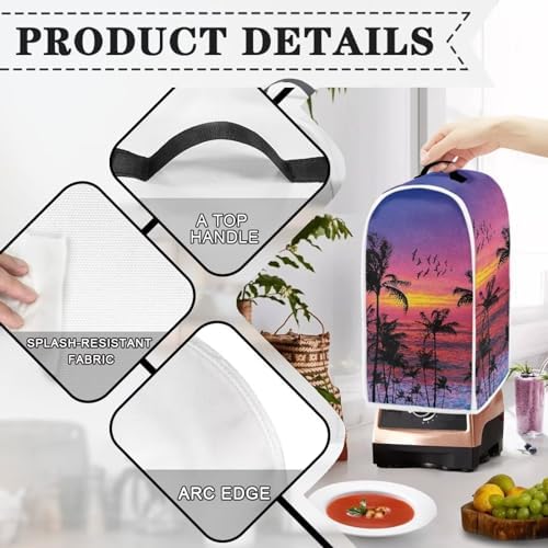 Beach Palm Tree Bird Blender Cover with Handle