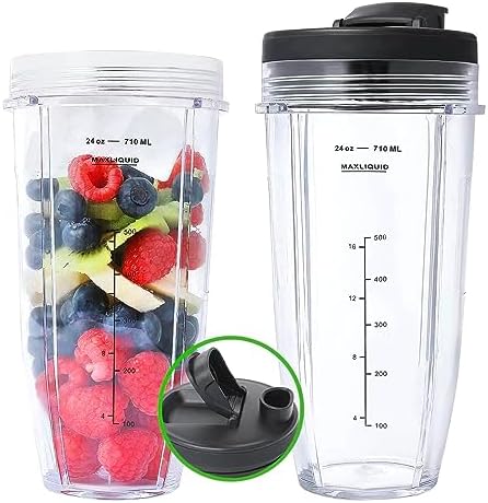 Blender Cups for Ninja 24oz Sip Seal Lid 2 Pack