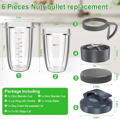 Nutribullet Blender Cups Blade Replacement Set