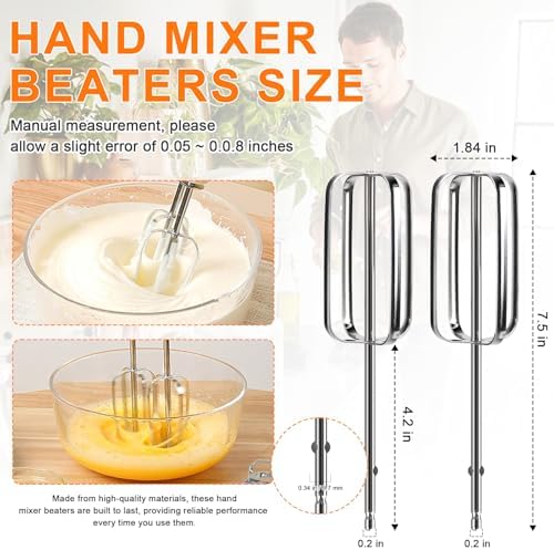 LEWEREST Hand Mixer Beaters 6 Pack Replacement