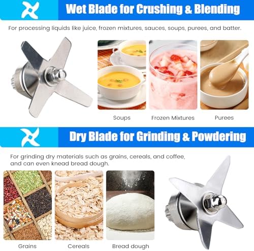 64oz Blender Replacement Pitcher with Blades and Wrench