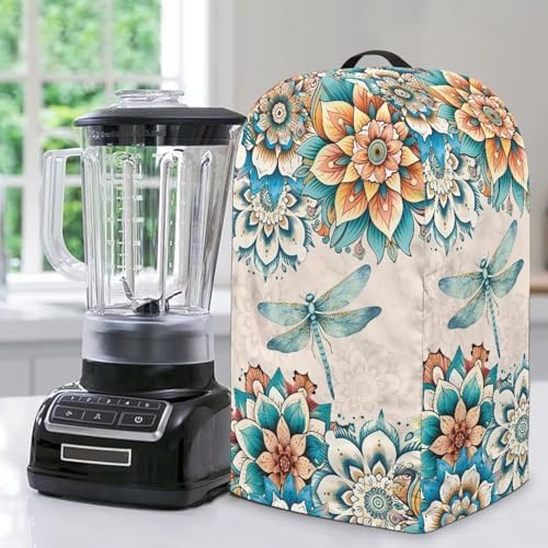 Boho Flower Dragonfly Blender Dust Cover