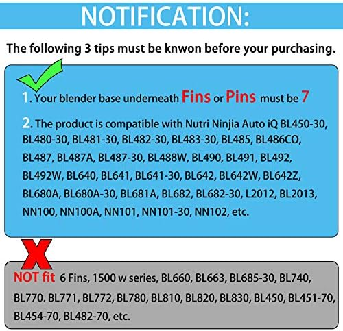 2 Packs 7 Fins Extractor Blade Replacement for Ninja Blender