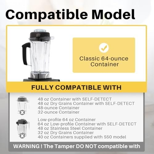 Yncotte Classic Tamper Replacement for Vitamix 64oz Containers