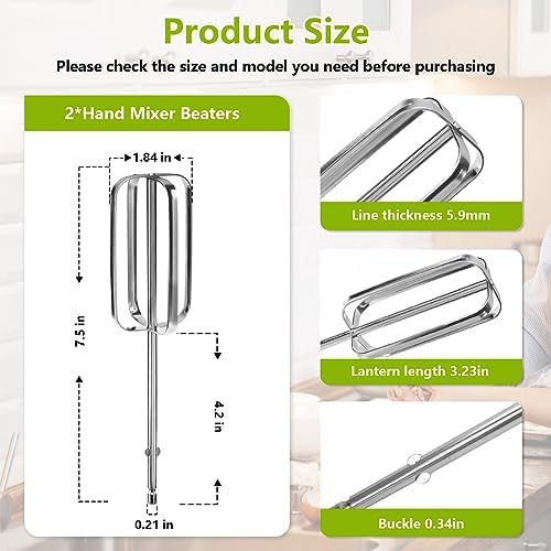 Alocs Hand Mixer Beaters 2 Pack Replacement