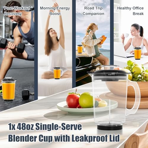 Wadoy 48oz Magic Bullet Blender Replacement Cup