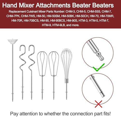 6 PCS Cuisinart Hand Mixer Beaters Replacement