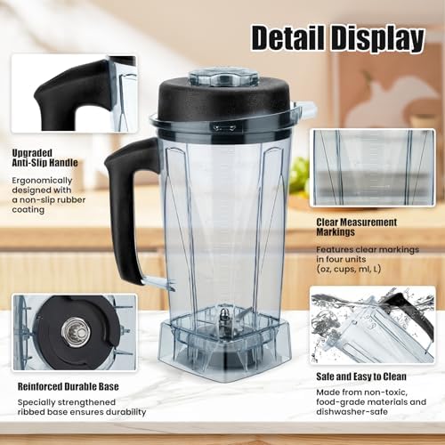 64oz Blender Replacement Pitcher with Blades and Wrench
