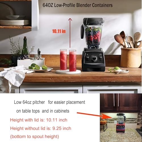 64oz Low-Profile Blender Pitcher for Vitamix