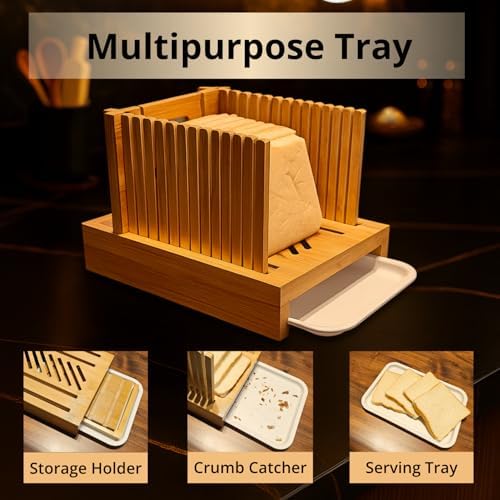 Bamboo Bread Slicer Guide Cutter For Slicing Homemade Bread Bagels Sourdough Loaves