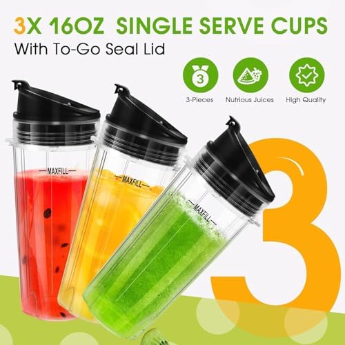 16oz Blender Cups Replacement for Ninja 3 Pack