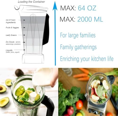64oz Blender Pitcher Jar for Vitamix