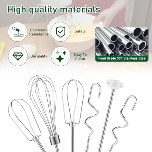 Stainless Steel Hand Mixer Accessories 6-Piece Set