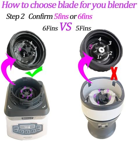 ABTER 6-Fin Male Blender Blade Replacement for Nutri Ninja