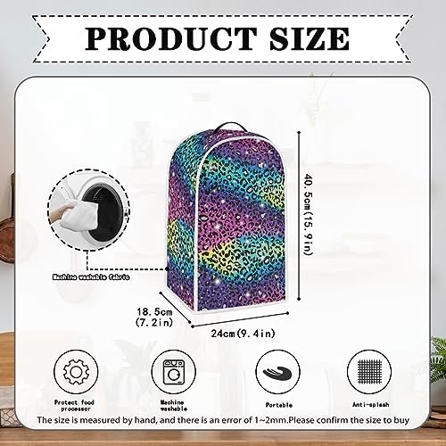 Upetstory Rainbow Leopard Print Blender Dust Cover